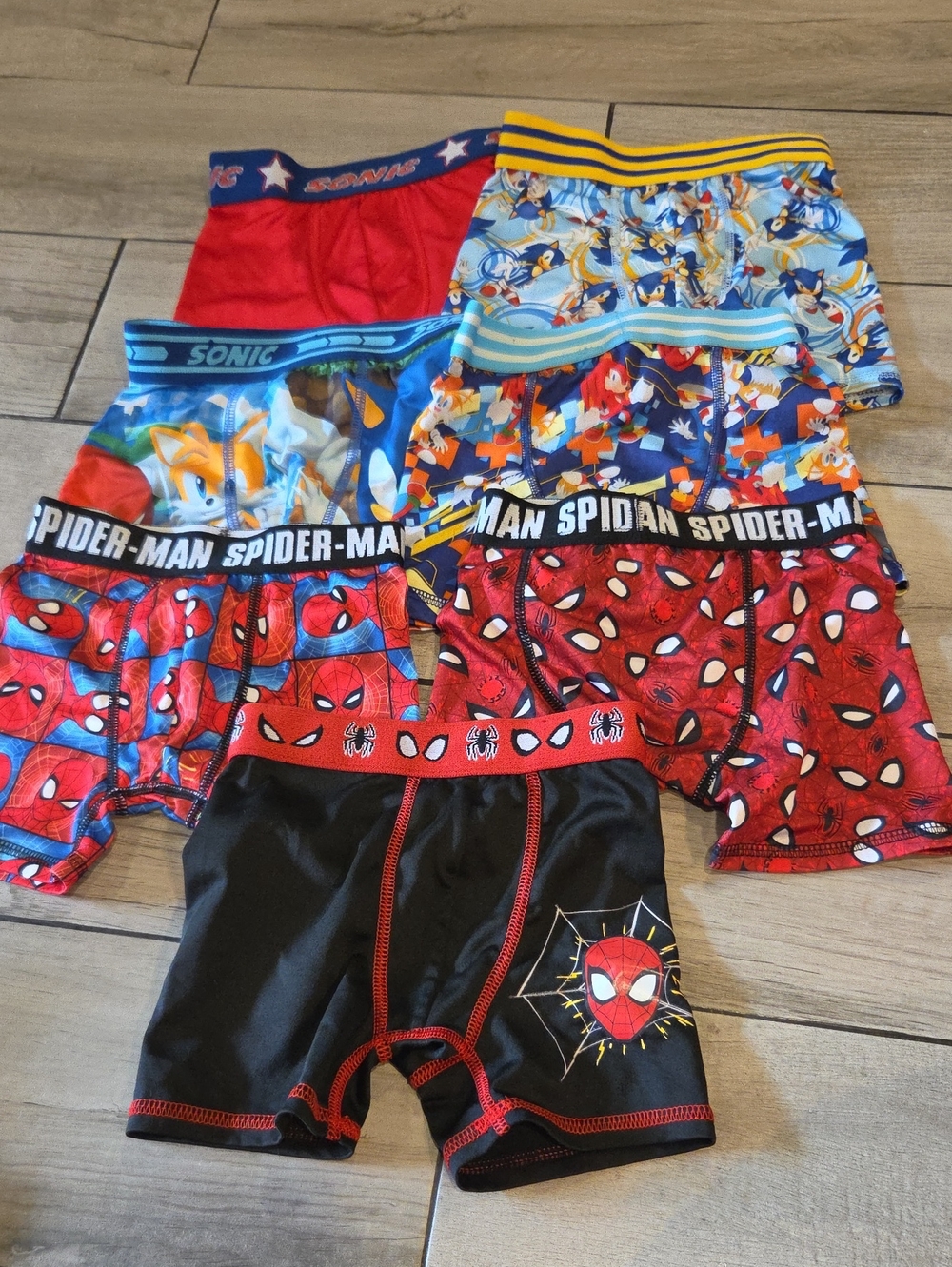 Spiderman And Sonic The Hedgehog Boys Boxer Brief Bundle